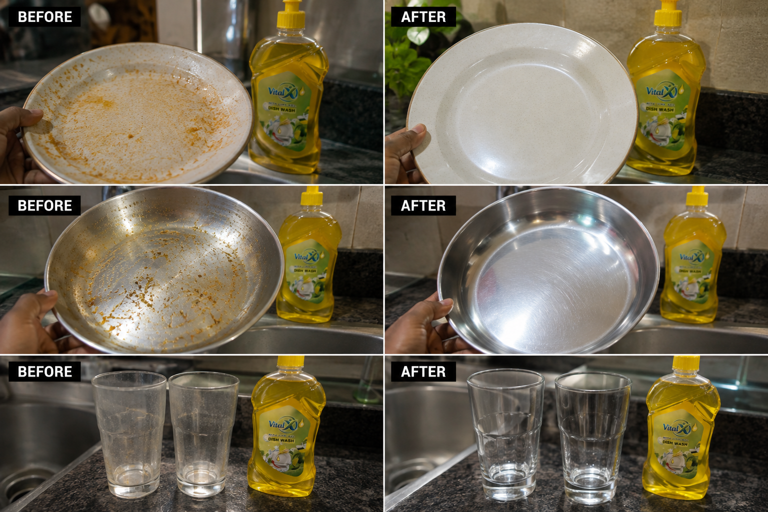 Vital-X Dishwash Gel Before